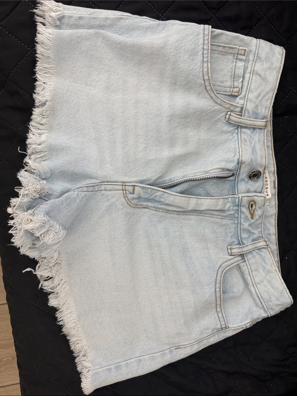 PacSun Light Blue Distressed Frayed Hem Jean Shorts